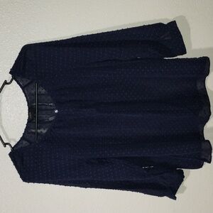 J Crew size 6 navy blue textured blouse
